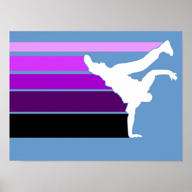 Poster BBOY gradient prpl whposter (Devant)