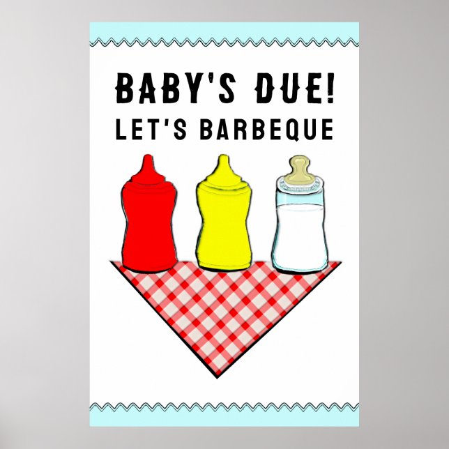 Poster BBQ Baby shower été (Devant)