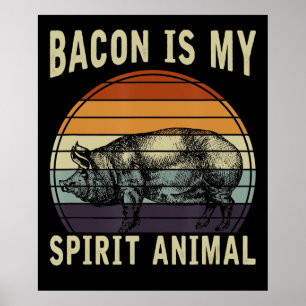 Poster BBQ   Bacon est mon esprit animal barbecue