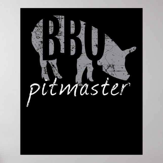 Poster BBQ | BBQ Pitmaster Pig Grill Fars Day (Devant)