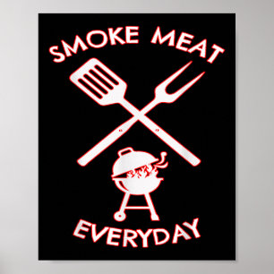 Poster Bbq Fumer de la viande tous les jours grand papa g