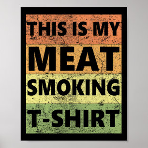 Poster Bbq Smoker Theme Retro - Vintage Ma Viande Fumer