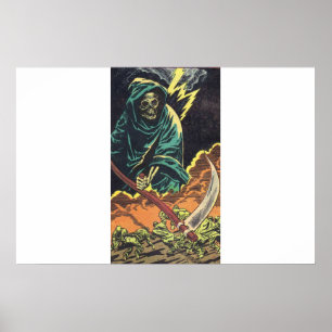 Poster BD d'horreur vintage   Scary bandes dessinées vint
