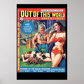 Poster BD spatiale de science-fiction vintage