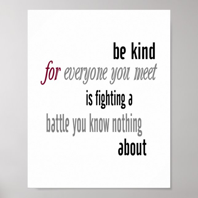 Poster Be Kind (taille d'image standard) (Devant)