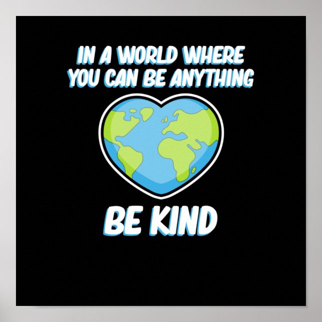 Poster Be Kind World Anti Bullying Kindness Orange Unity (Devant)