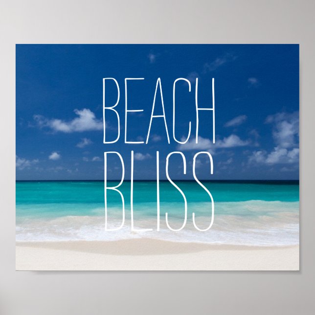 Poster Beach Bliss Caribbean Tropical Paradise (Devant)