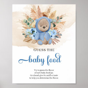 Poster Beach boho garçon ours en peluche Guess The Baby F