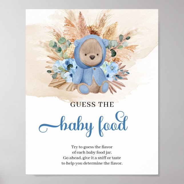 Poster Beach boho garçon ours en peluche Guess The Baby F (Devant)
