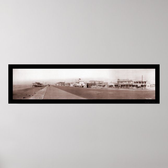 Poster Beach Galveston, TX Photo 1910 (Devant)