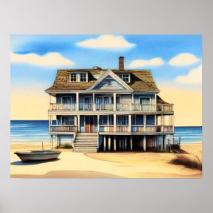 Poster Beach House sur le sable