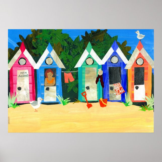 Poster "Beach Huts" (Vorne)
