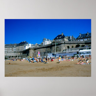 Poster Beach in St Malo, France
