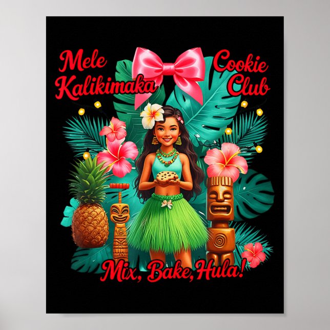 Poster Beach Mele Kalikimaka Hawaiian Tail Party Santa Tu (Devant)