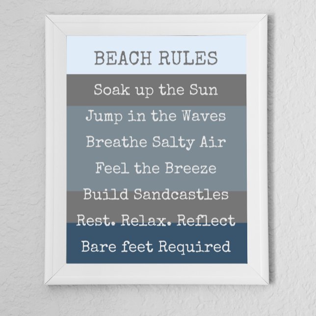 Poster Beach Rules Modern Colorbloc (Créateur téléchargé)
