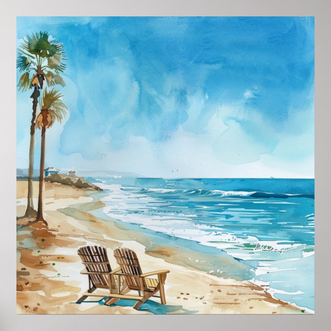 Poster Beach Scene (Devant)