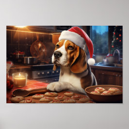 Poster Beagle Noël Cookies Festive Festive