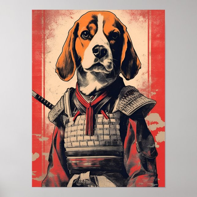 Poster Beagle Samurai (Devant)