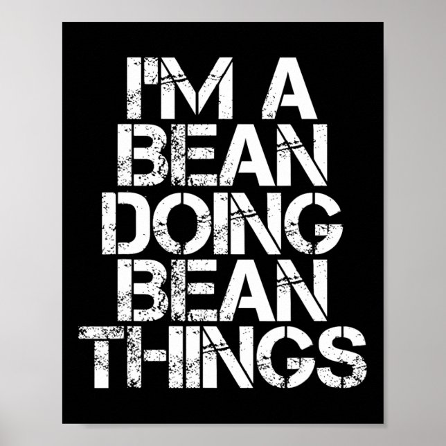 Poster Bean Funny Nom de famille Arbre de famille Anniver (Devant)