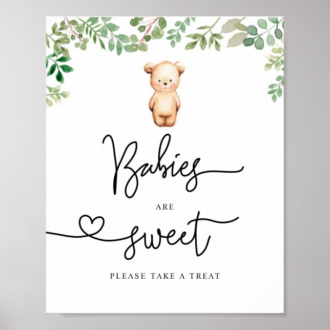 Poster Bear Baby sont doux prendre un gâteau (Devant)