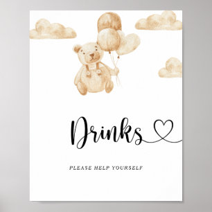 Poster Bear Drinks help yourself