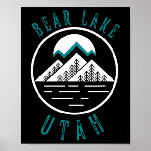 Poster Bear Lake Utah Mountain Ski Randonnée Bateau de pê