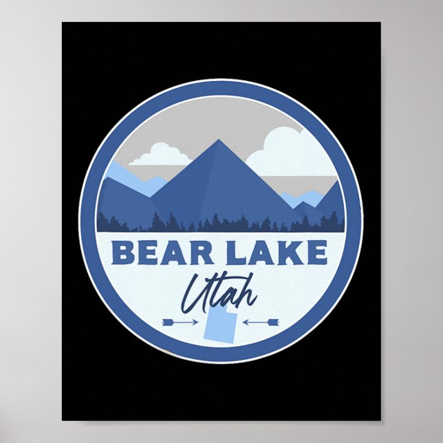 Poster Bear Lake Utah Ut Mountains Badge Hiking Souvenir  (Devant)