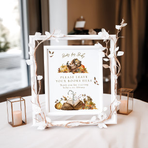 Poster Bearly Wait Fall Woodland Baby shower livre cadeau