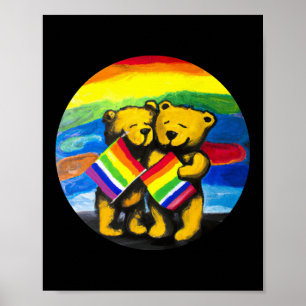 Poster Bears Love Couple LGBT Arc-en-ciel