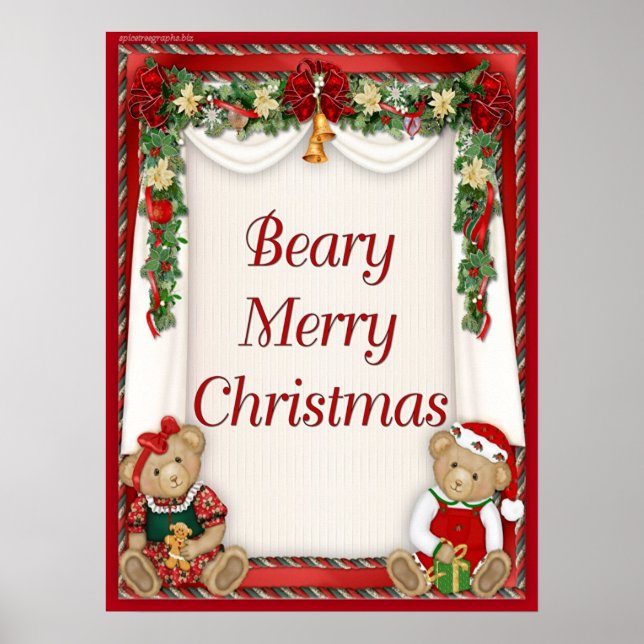 Poster Beary Joyeux Noël (Devant)