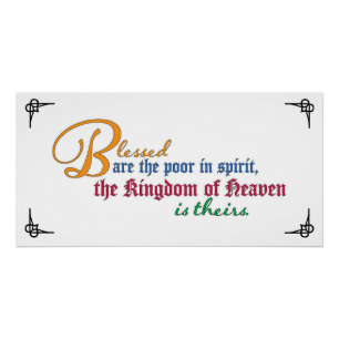 Poster Béatitude : Heureux les pauvres en esprit