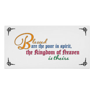Poster Béatitude : Heureux les pauvres en esprit