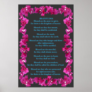 Poster Béatitudes dans un cadre de Bougainvilliers