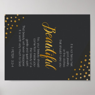 Poster Beau, 1 vers d'écriture sainte de Peter 3