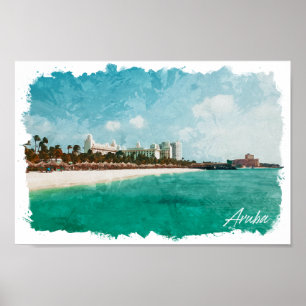 Poster Beau Aruba Tropical Island Travel