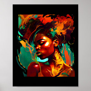 Poster Beau Black Art African American Woman Peinture