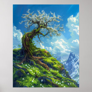 Poster Beau Bonsai Tree sur Spring Hill
