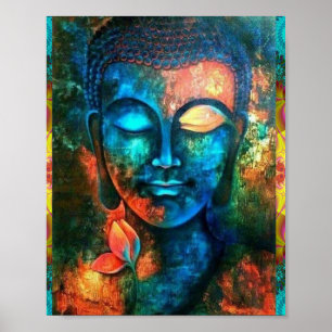 Poster Beau Bouddha coloré