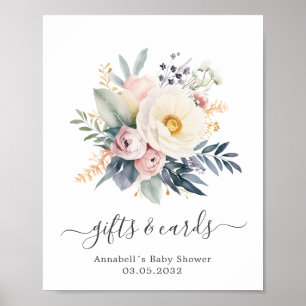 Poster Beau bouquet de fleurs, baby shower