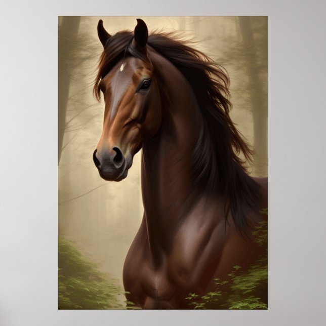 Poster Beau cheval Majestic (Devant)