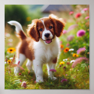 Poster beau chiot breton