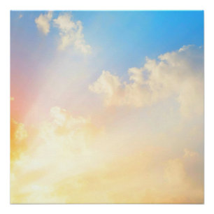 Poster Beau Ciel Bleu avec Nuages, Beauté de la Nature