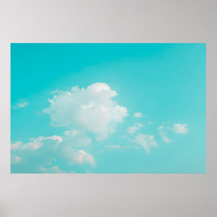 Poster Beau ciel bleu et nuages avec lumière naturelle
