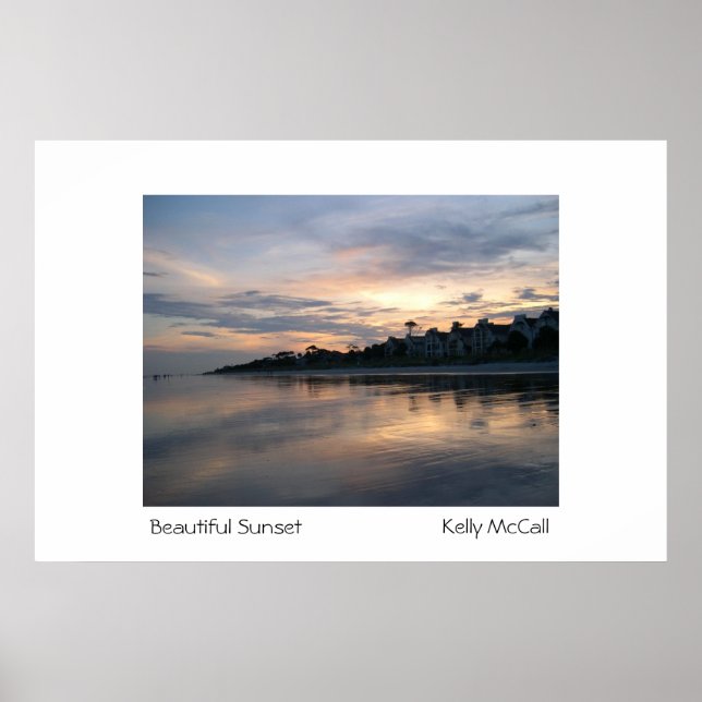 Poster Beau coucher de soleil (Devant)