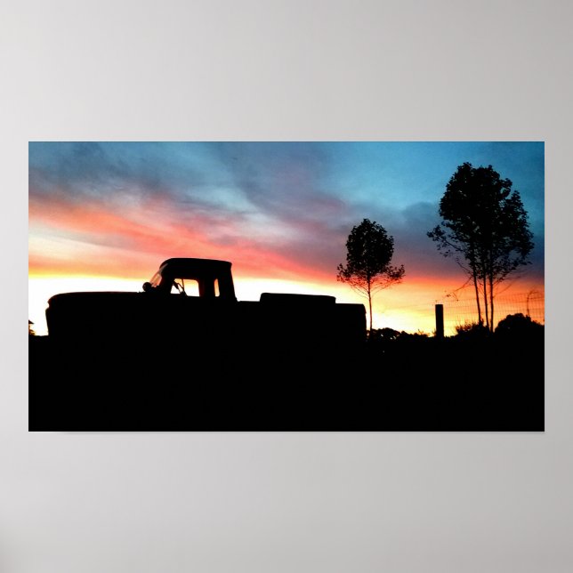 Poster Beau coucher de soleil (Devant)