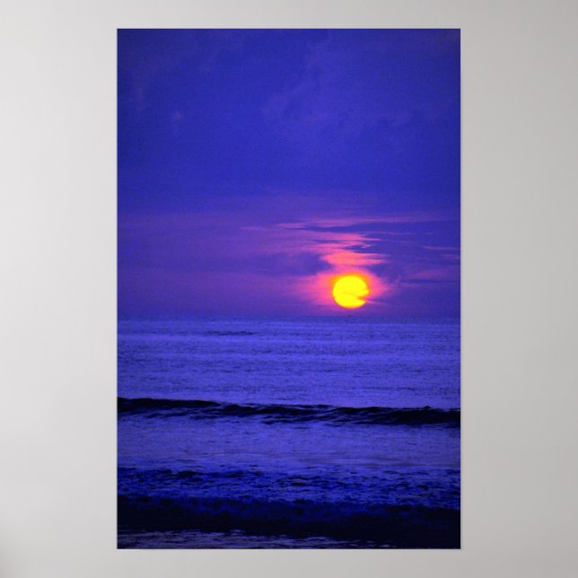 Poster Beau coucher de soleil : Bali, Indonésie (Devant)