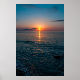 Poster Beau coucher de soleil en mer. Batumi Géorgie