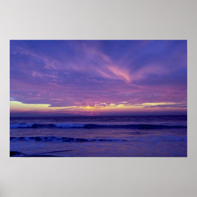 Poster Beau coucher de soleil : Mission Beach, San Diego, (Devant)
