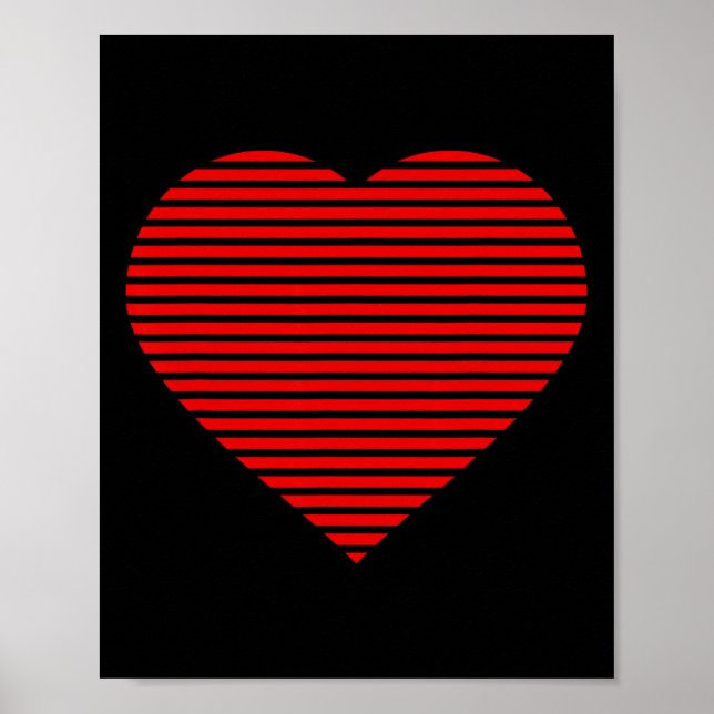 Poster Beau Grand Coeur Rouge Saint Valentin Garçons Fill (Devant)