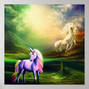 Poster Beau Imaginaire Unicorne - Mythical Creature